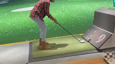 Girl's Golf Swing Sweeps Her Off Her Feet