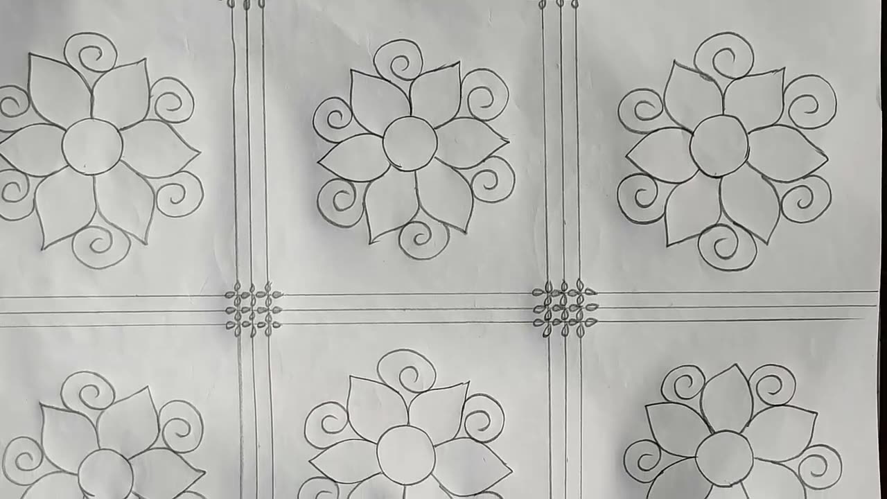 Hand embroidery nakshi kantha design drawing tutorial,নকশীকাঁথা নকশা ,Naksi katha art
