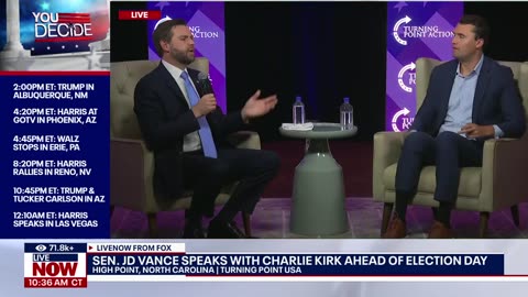 FULL SPEECH: JD Vance speaks with Charlie Kirk at Turning Point