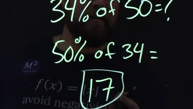 Easy Math Trick to Calculate Percents | 34% of 50 | Minute Math Tricks Part 132 #shorts