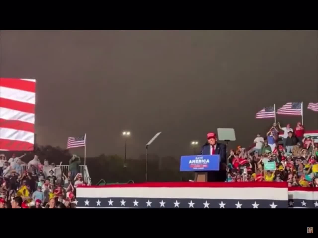 11/7/22 president Donald Trump stumps for Ron DeSantis Marco Rubio on midterm eve in Miami FL rain