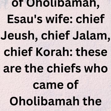 "The Chiefs of Esau's Descendants" Genesis 36:18.#shortsvideo #shorts #youtubeshorts #ytshorts #yt