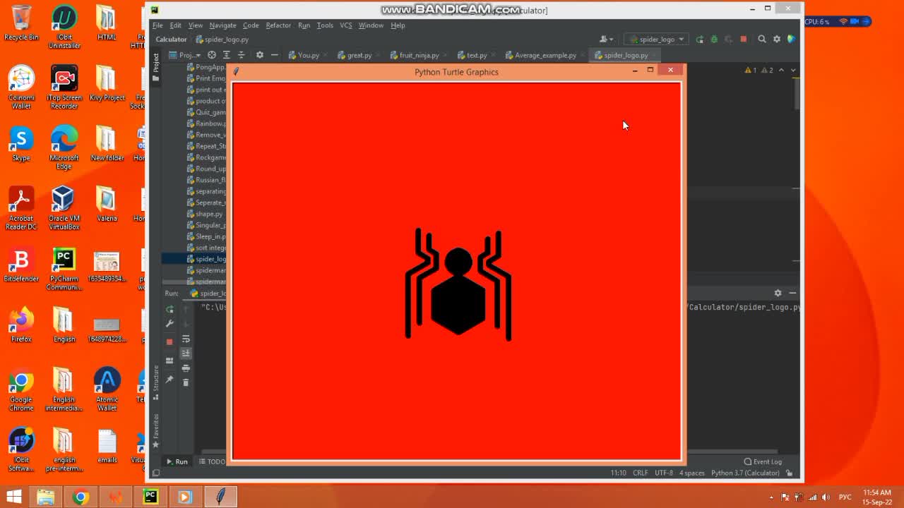 How to create spiderman chest logo design in python