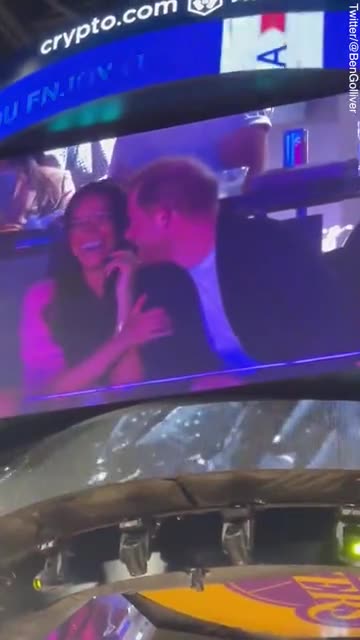 Harry and Meghan's KISSCAM moment at LA basketball game