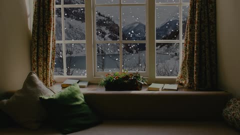 Snowy View From a Window with Howling Wind. 30 Minutes of Relaxing Sounds.