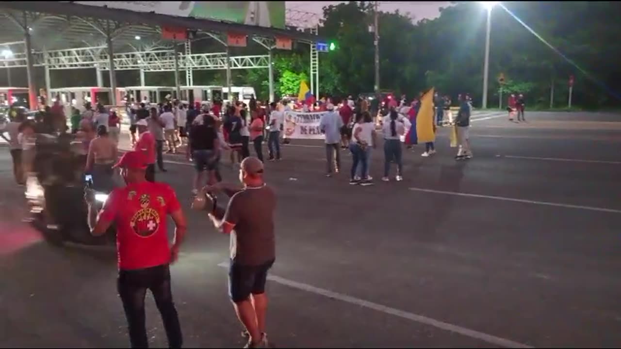 Protesta en peaje de Turbaco