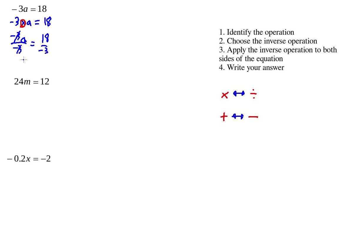 One-step equations involving multiplication