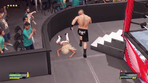 Video Game WWE 2k22- Brock Lesnar vs Maryse (mod gear), intergender wrestling mixed match