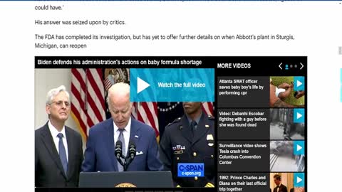 Joe Biden Baby formula Problem
