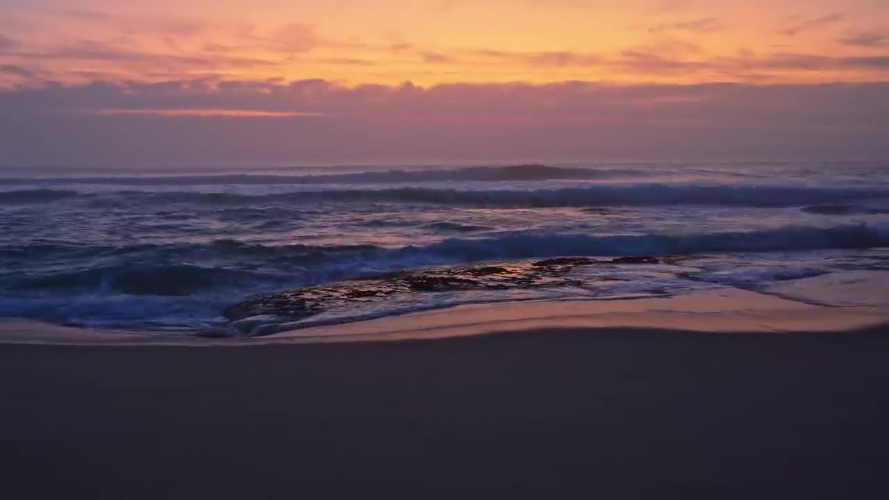 Post-Sunset Glow on the Beach - White Noise ASMR, 4 hours