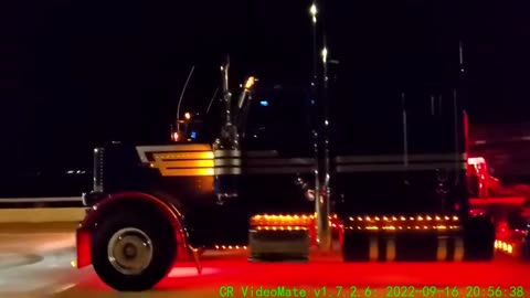 Optimus Prime's team driving at high speed at night
