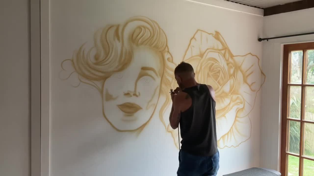 Freehand Airbrush wall mural, part 2