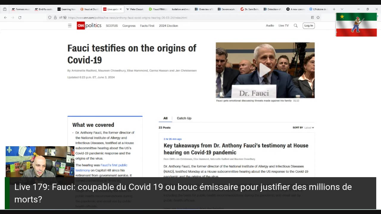 Live 179: Fauci: coupable du Covid 19 ou bouc émissaire pour justifier des millions de morts?