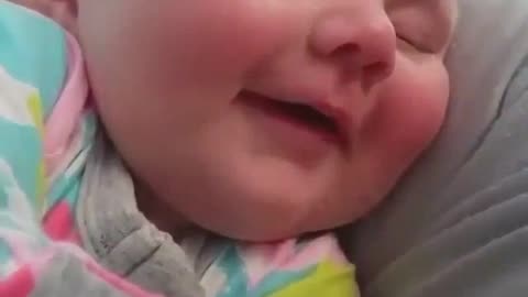 Cute Baby laughing in sleep, Baby smile