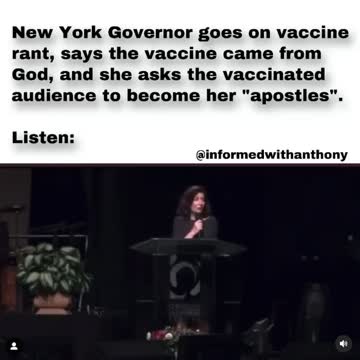 New York Governor is raising eyebrows talking about needing the vaccinated to become her apostles,