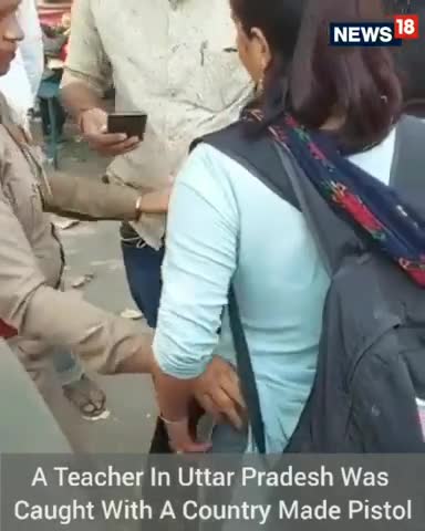 Uttar Pradesh: Teacher Caught With Pistol | Latest News | CNN News18 | Rumble Shorts | UP News