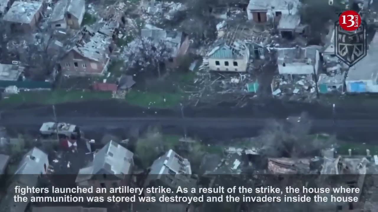 After carrying ammunition to their warehouse in armored vehicle, Russians are hit by artillery fire