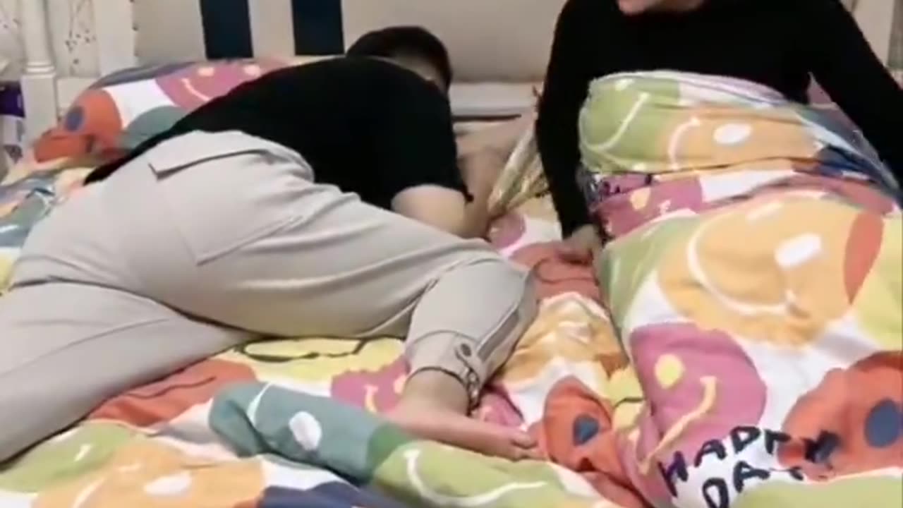 Funny videos husband and wife sleeping very funny