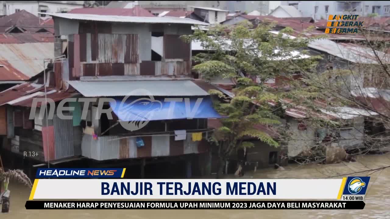 Ratusan Rumah di Medan Terendam Banjir Akibat Luapan Sungai Deli