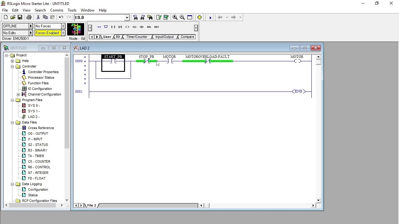 RSLogix Rockwell Allen-Bradley RSLogix 5000 Motor Starter PLC Ladder logic