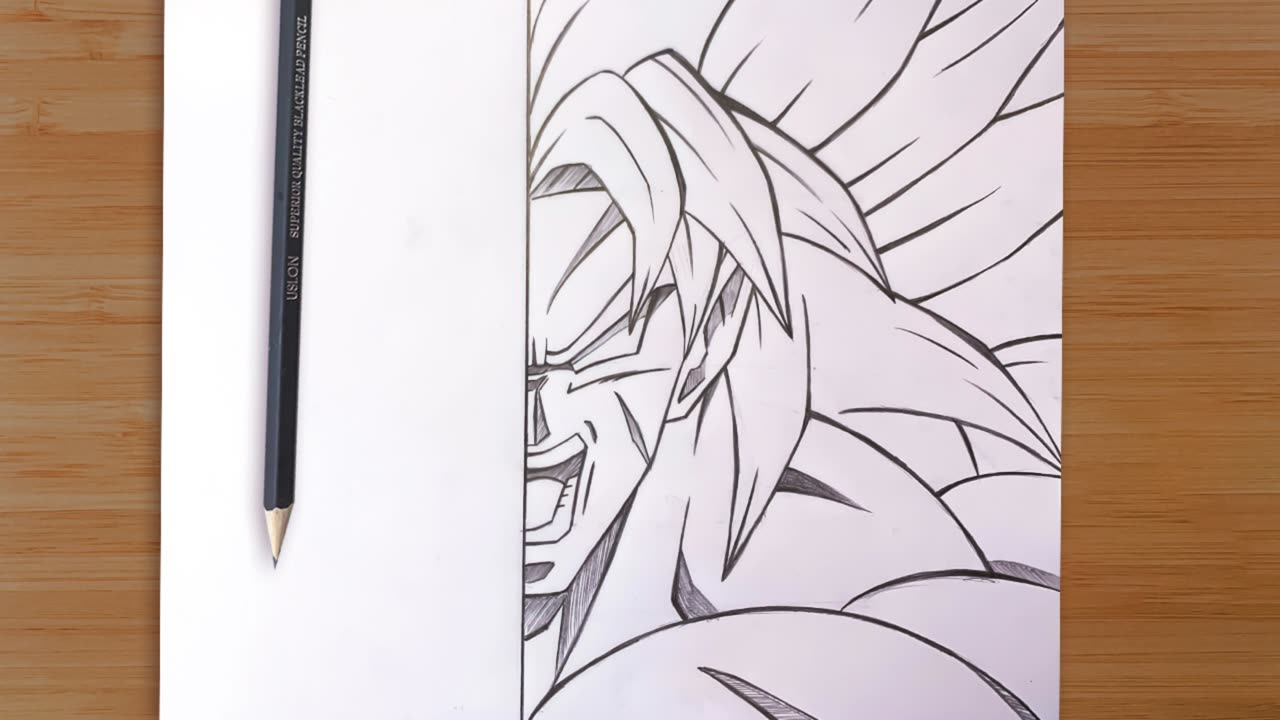 How to Draw Broly SSJ Step by Step | Dragon Ball Super Pencil Tutorial 🖊️