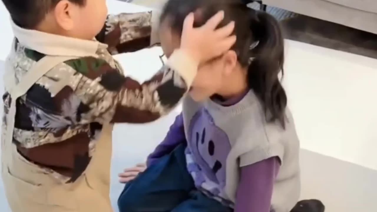 Sweet and Cute baby fighting with his sister :