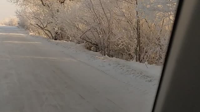 winter road is beautiful