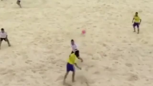 The graceful movements of beach football