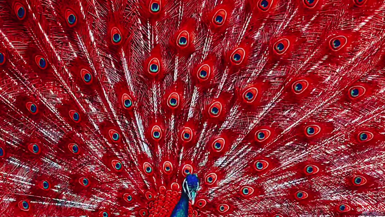 Beautiful Red Peacock 🤩🤩🤩