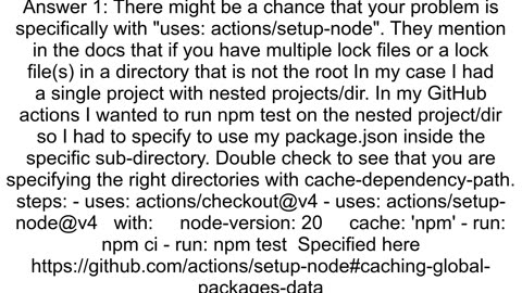 Github actions Dependencies lock file is not found in runnerspath