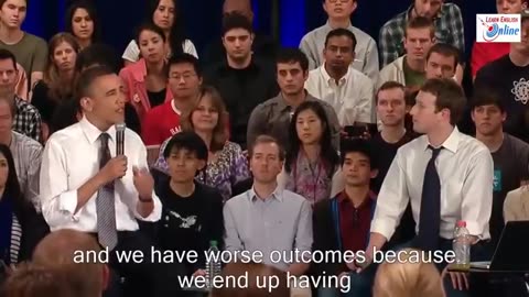 Learn English with president Obama and Mark Zuckerberg at Facebook to wn Hall English Subtitles