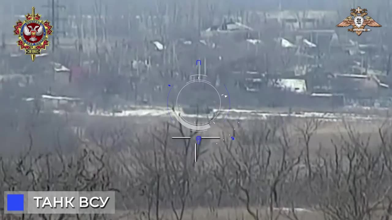 Russian ATGM crew hit a enemy tank from the distance