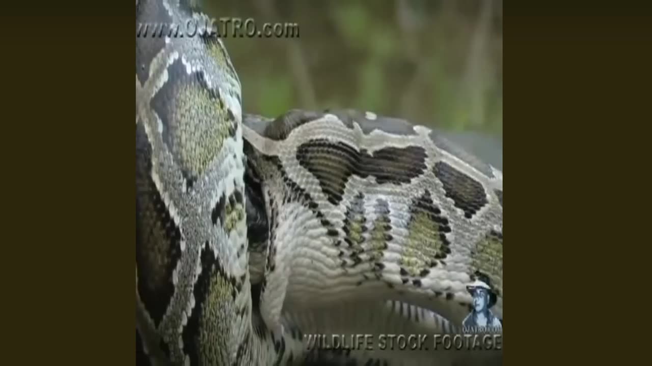 Snake eating crocodile