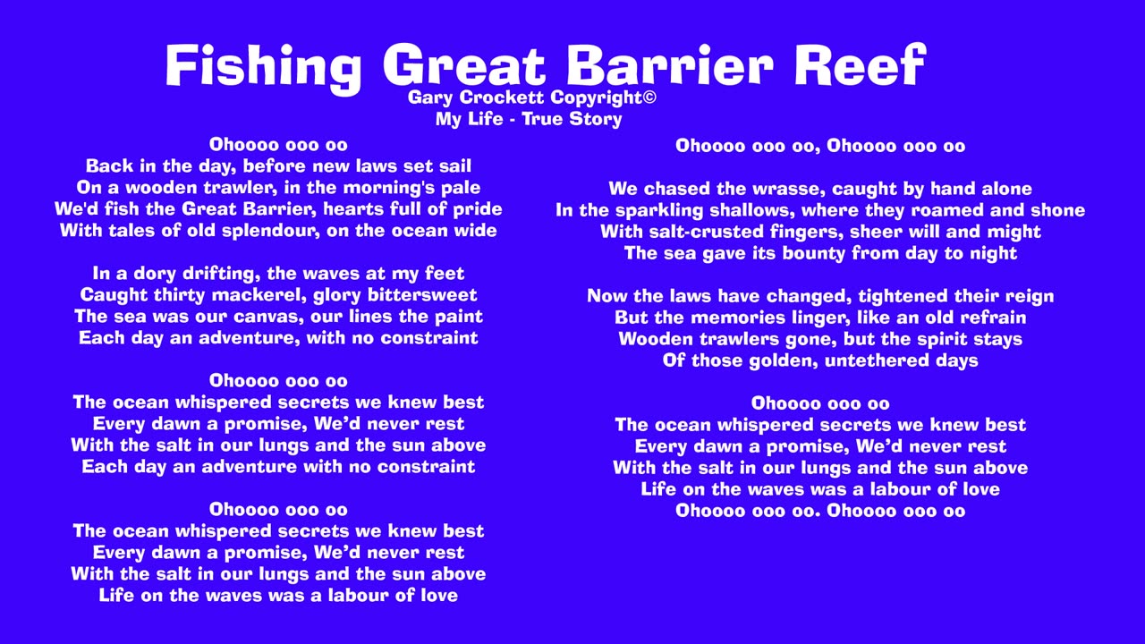 Fishing The Great Barrier Reef Song