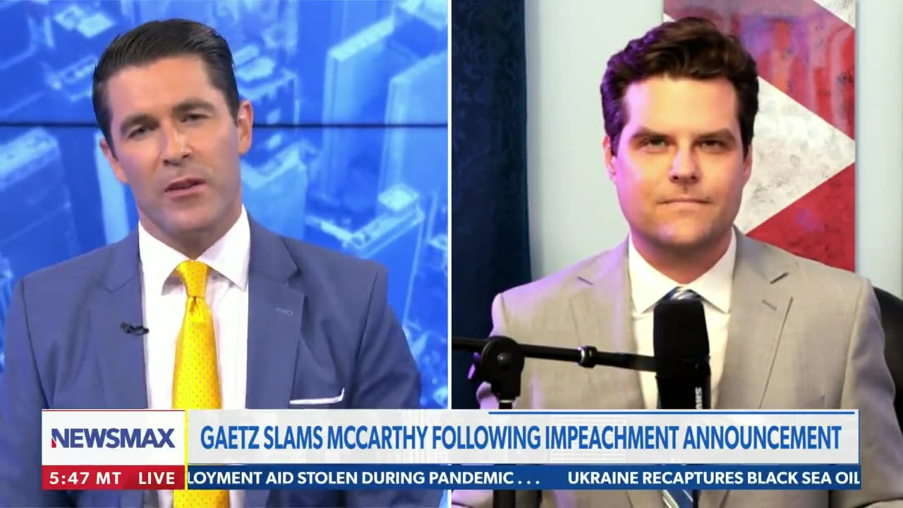 MATT GAETZ threatened to remove McCarthy & Biden Impeachment Inquiry | Newsmax with Rob Schmitt