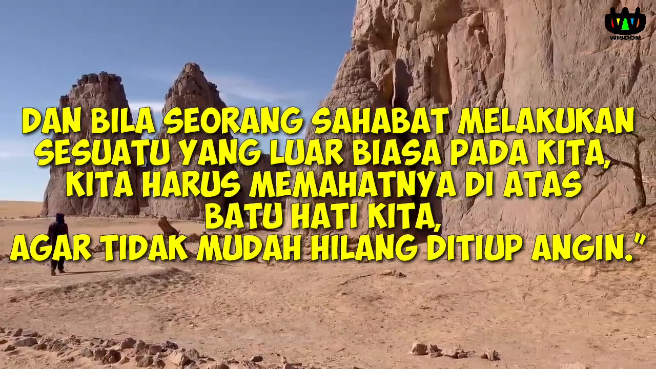 CERITA KETENANGAN HIDUP WISDOM - TULISAN DI PASIR DAN DI BATU