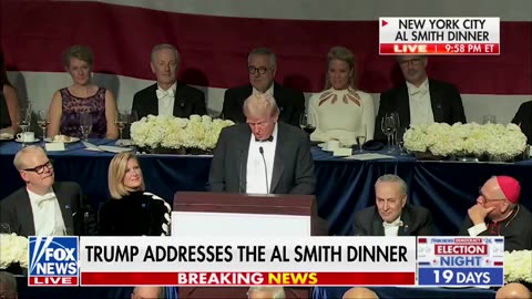 President Donald Trump at the Al Smith Charity dinner, on being in New York City.