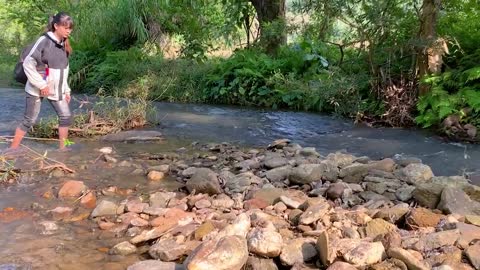 Build a wonderful shelter in the middle of a stream with adorable baby monkeys-6