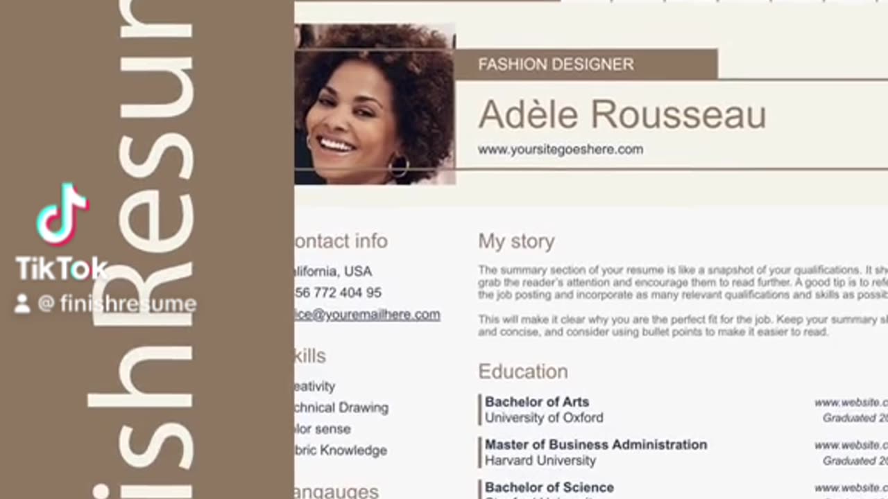 Fashion designer resume template | FinishResume.com #resume #microsoftword #template