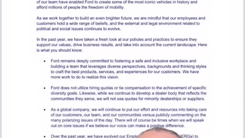 Robby Starbuck gets a letter from Ford. They are getting away from DEI.