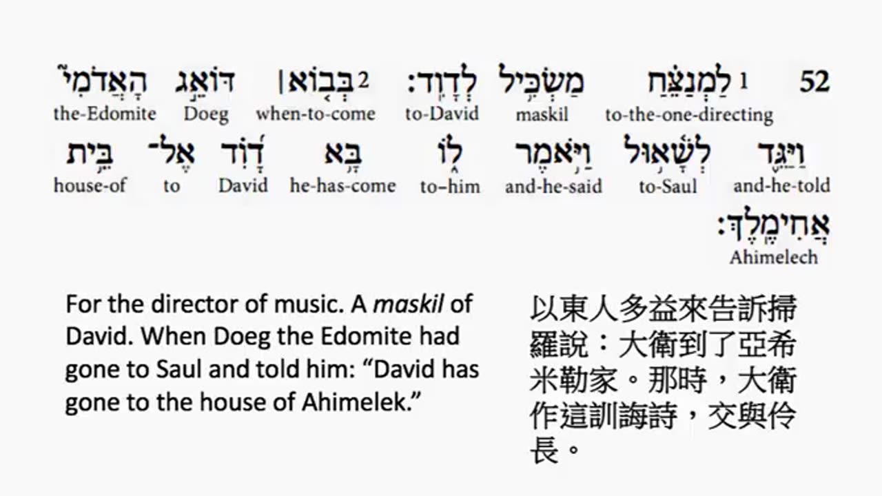 psalm 52 in hebrew _ salmo 52 en hebreo