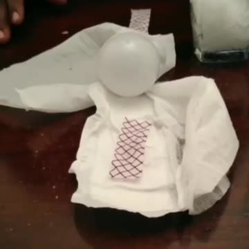 Powered a light with sanitary product