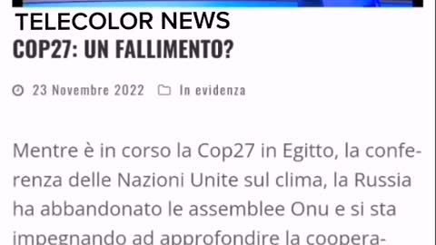TELECOLOR NEWS 13^ interv - 23/11/2022: IL COP27 HA DECRETATO LA FINE DELLA TRANSIZIONE ECOLOGICA
