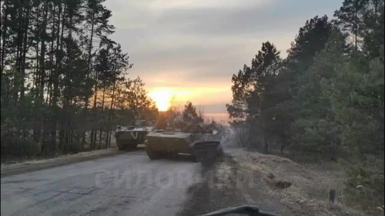 VDV airborne troops moving through Chernobyl