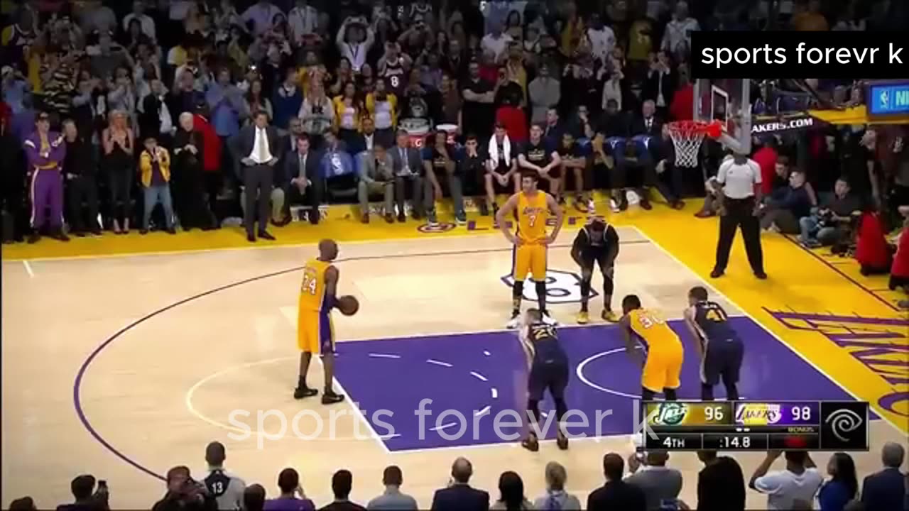 Kobe Bryant Amazing last 3 minutes in his FINAL GAME vs Jazz (04/13/16) |sports forever k