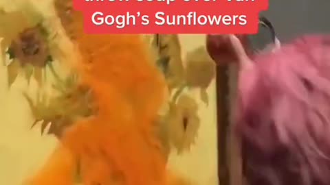 Protesters threw tomato soup at Van Gogh's Sunflowers at the National Gallery of Art