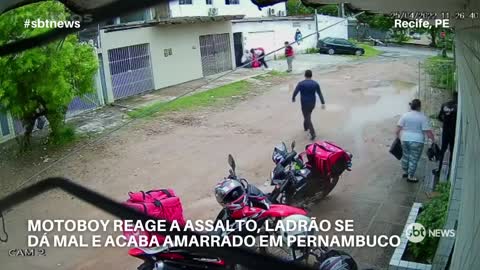 Motoboy reage a assalto e ladrão se dá mal em Pernambuco