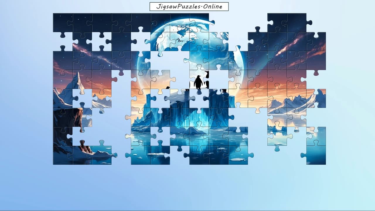 Fantasy Penguins and Earth Jigsaw Puzzle Online