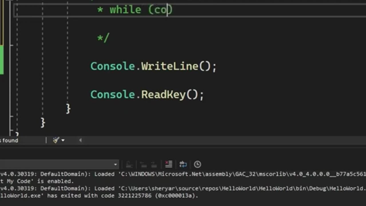 While Loop Syntax in C#