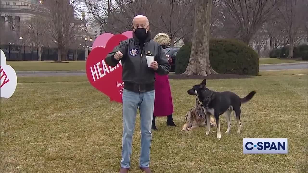 President Biden and First Lady View White House Valentine's Day Decorations